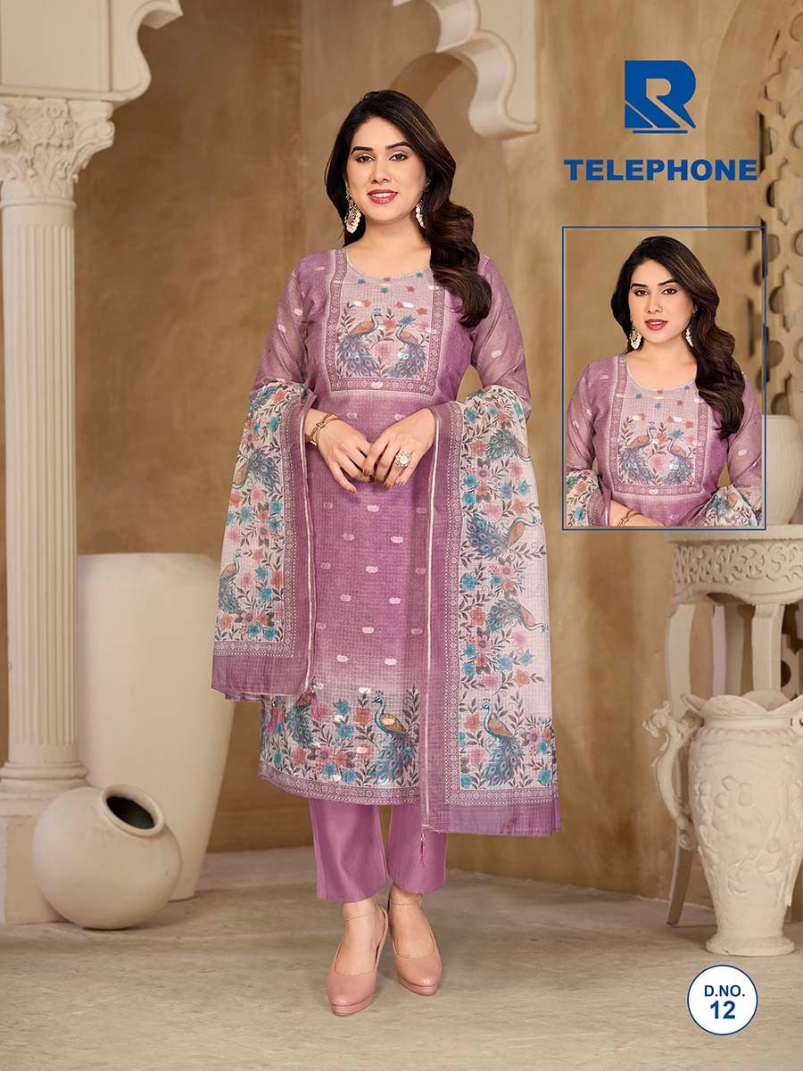 Telephone Raashi Kota Checks Readymade Pant Style Suits Exporter Ahmedabad