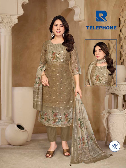 Telephone Raashi Kota Checks Readymade Pant Style Suits Exporter Ahmedabad