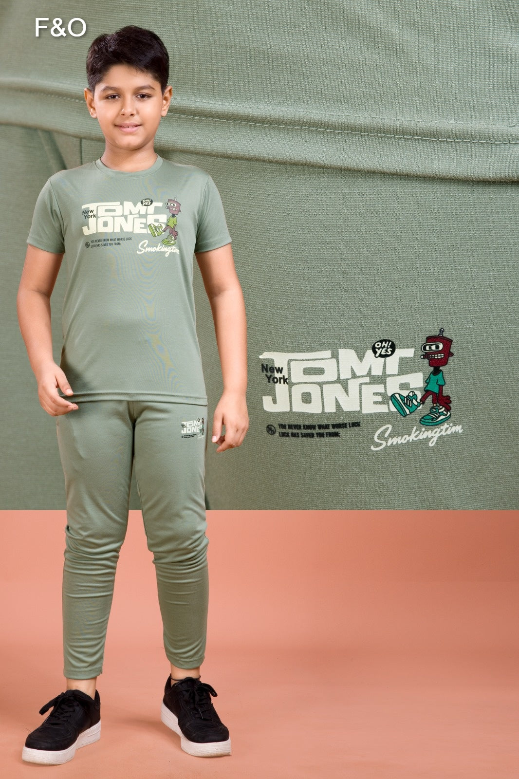 Tencil 3110 F&O Lycra Boys Night Suits Wholesaler