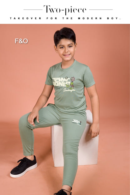Tencil 3110 F&O Lycra Boys Night Suits Wholesaler
