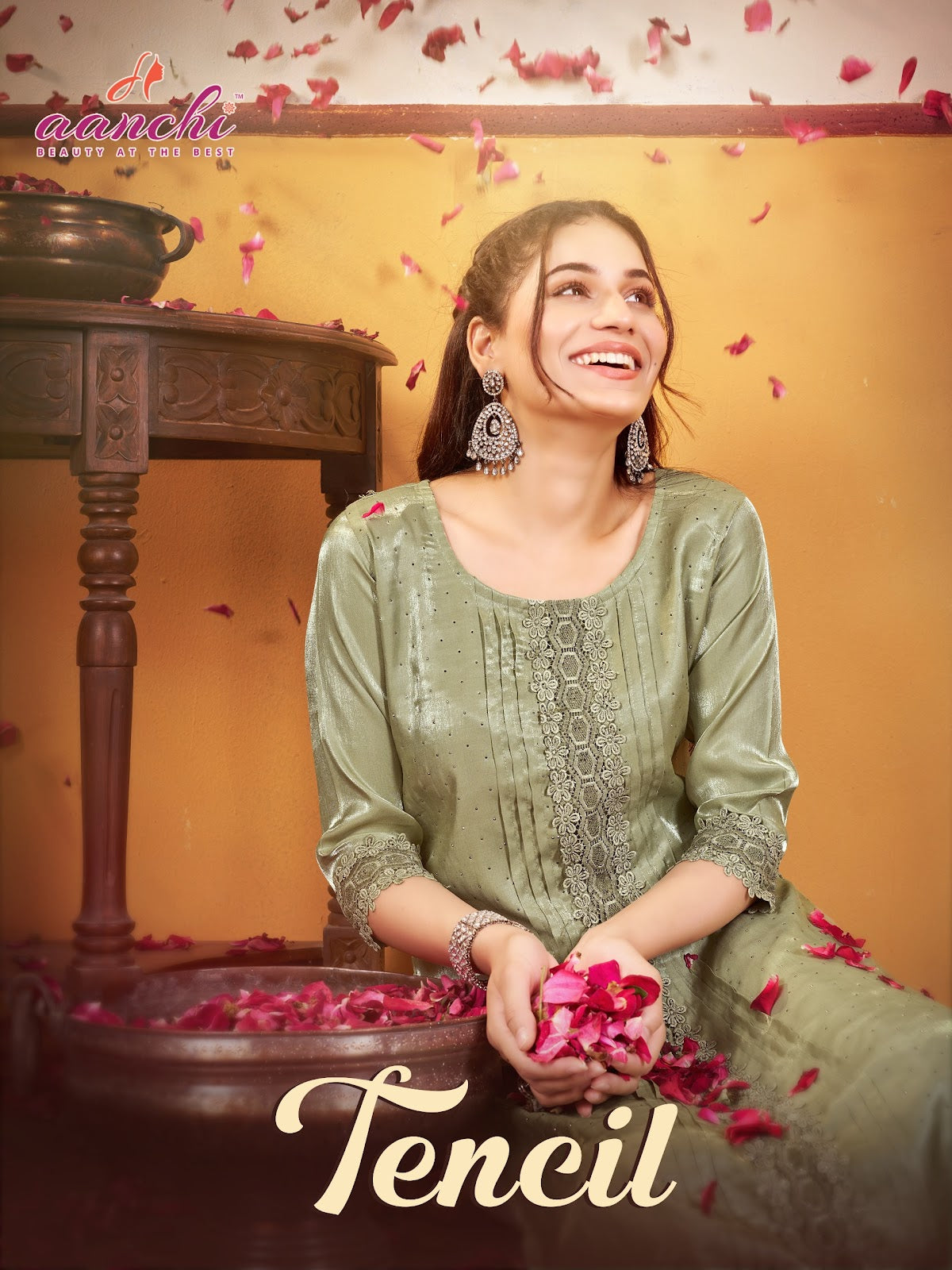 Tencil Aanchi Long Straight Kurti Wholesale Price