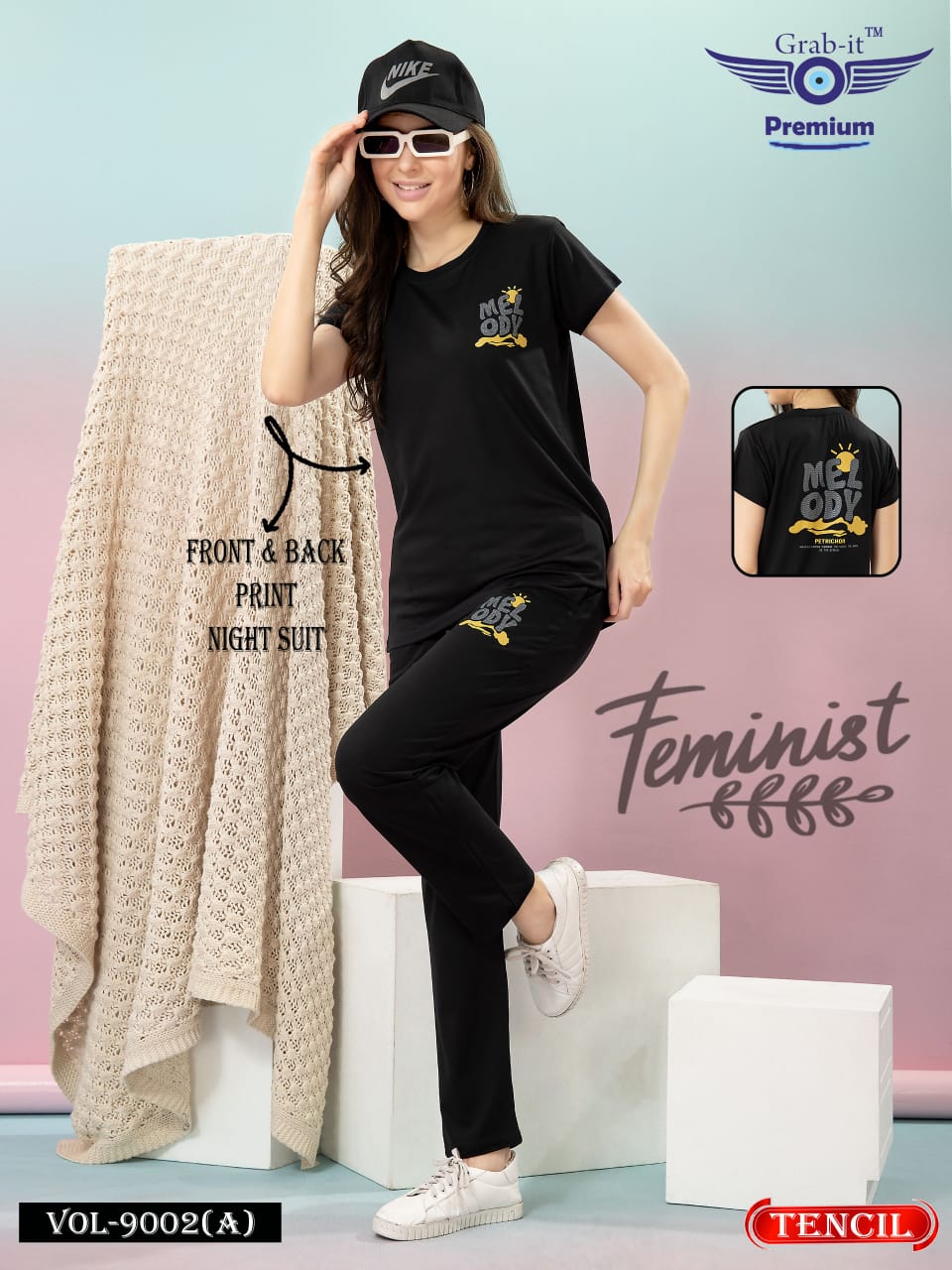 Tencil Front Back Print 9002 A Grab It Pyjama Night Suits Supplier Ahmedabad