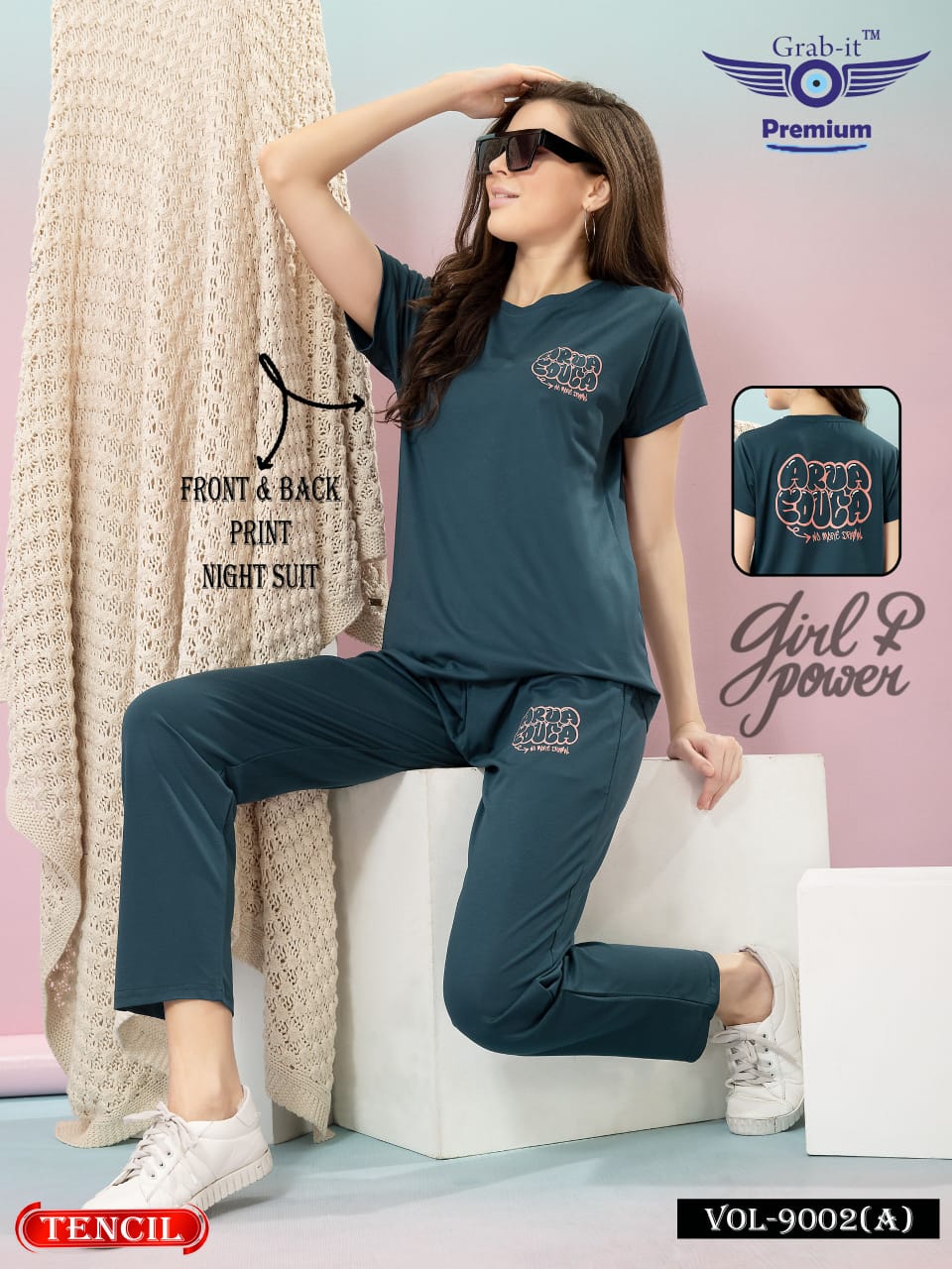 Tencil Front Back Print 9002 A Grab It Pyjama Night Suits Supplier Ahmedabad