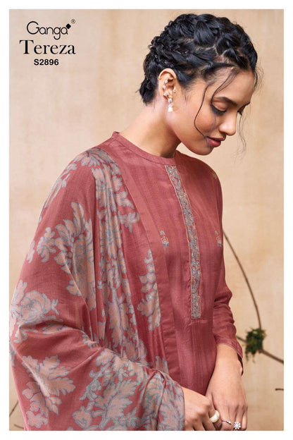 Tereza 2896 Ganga Premium Viscose Plazzo Style Suits Supplier India