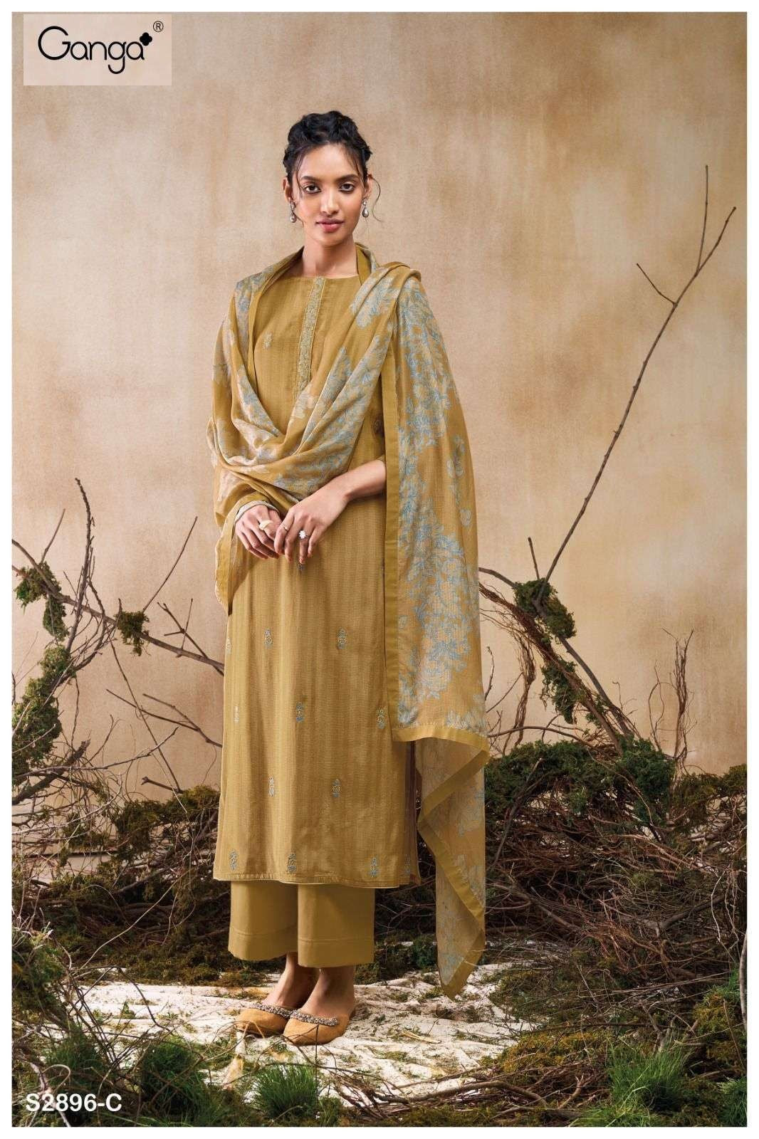 Tereza 2896 Ganga Premium Viscose Plazzo Style Suits Supplier India