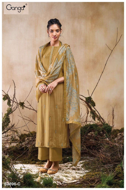 Tereza 2896 Ganga Premium Viscose Plazzo Style Suits Supplier India