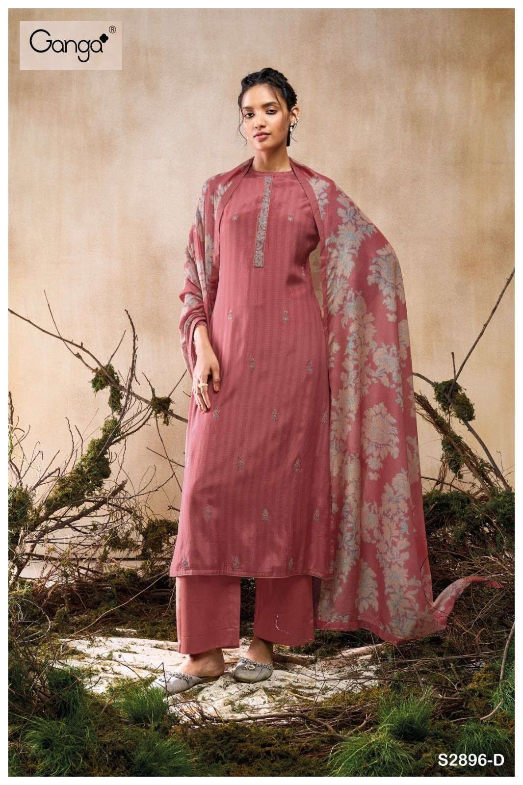Tereza 2896 Ganga Premium Viscose Plazzo Style Suits Supplier India