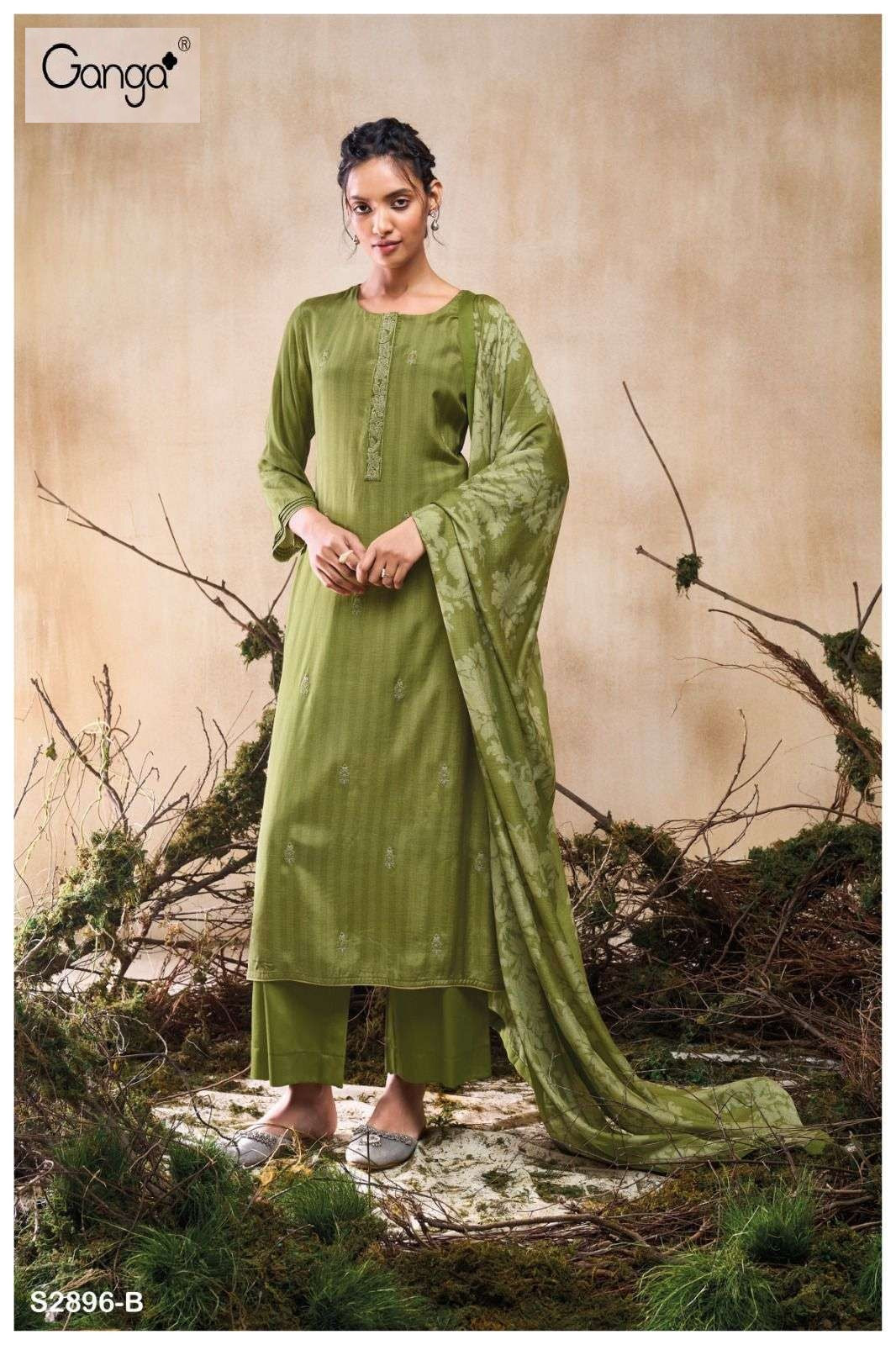 Tereza 2896 Ganga Premium Viscose Plazzo Style Suits Supplier India