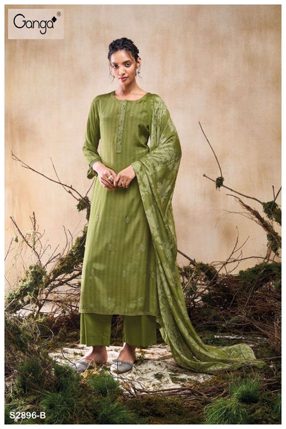 Tereza 2896 Ganga Premium Viscose Plazzo Style Suits Supplier India