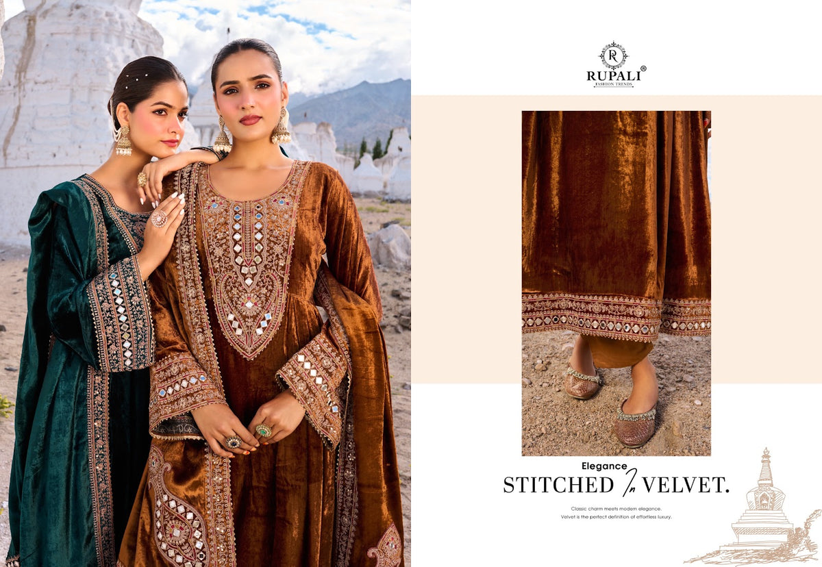 Teri Mohabbat Rupali Viscose Velvet Suits Wholesaler