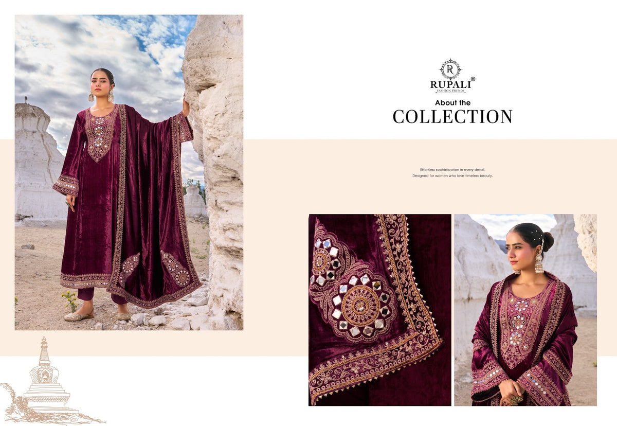 Teri Mohabbat Rupali Viscose Velvet Suits Wholesaler