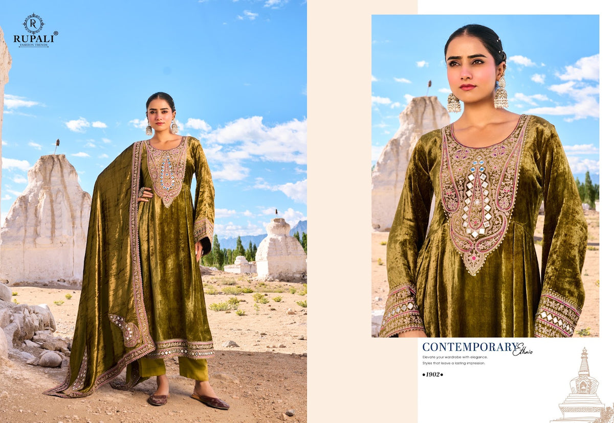 Teri Mohabbat Rupali Viscose Velvet Suits Wholesaler