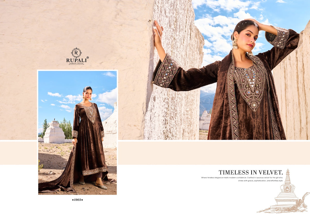Teri Mohabbat Rupali Viscose Velvet Suits Wholesaler