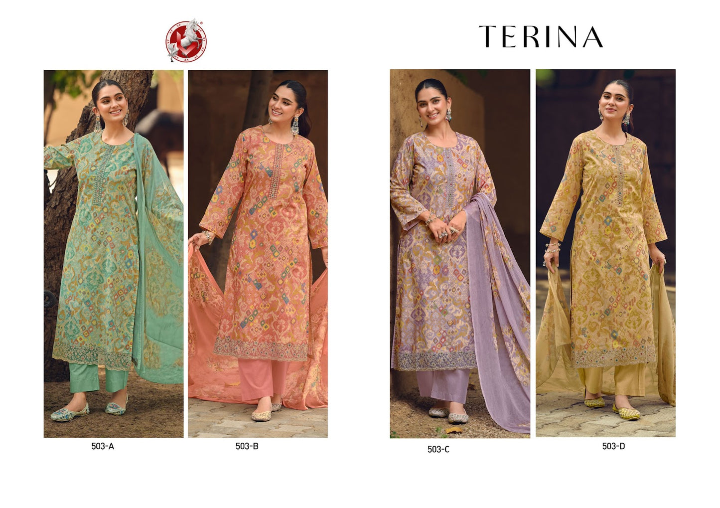 Terina Vivek Lawn Cotton Pant Style Suits Wholesaler