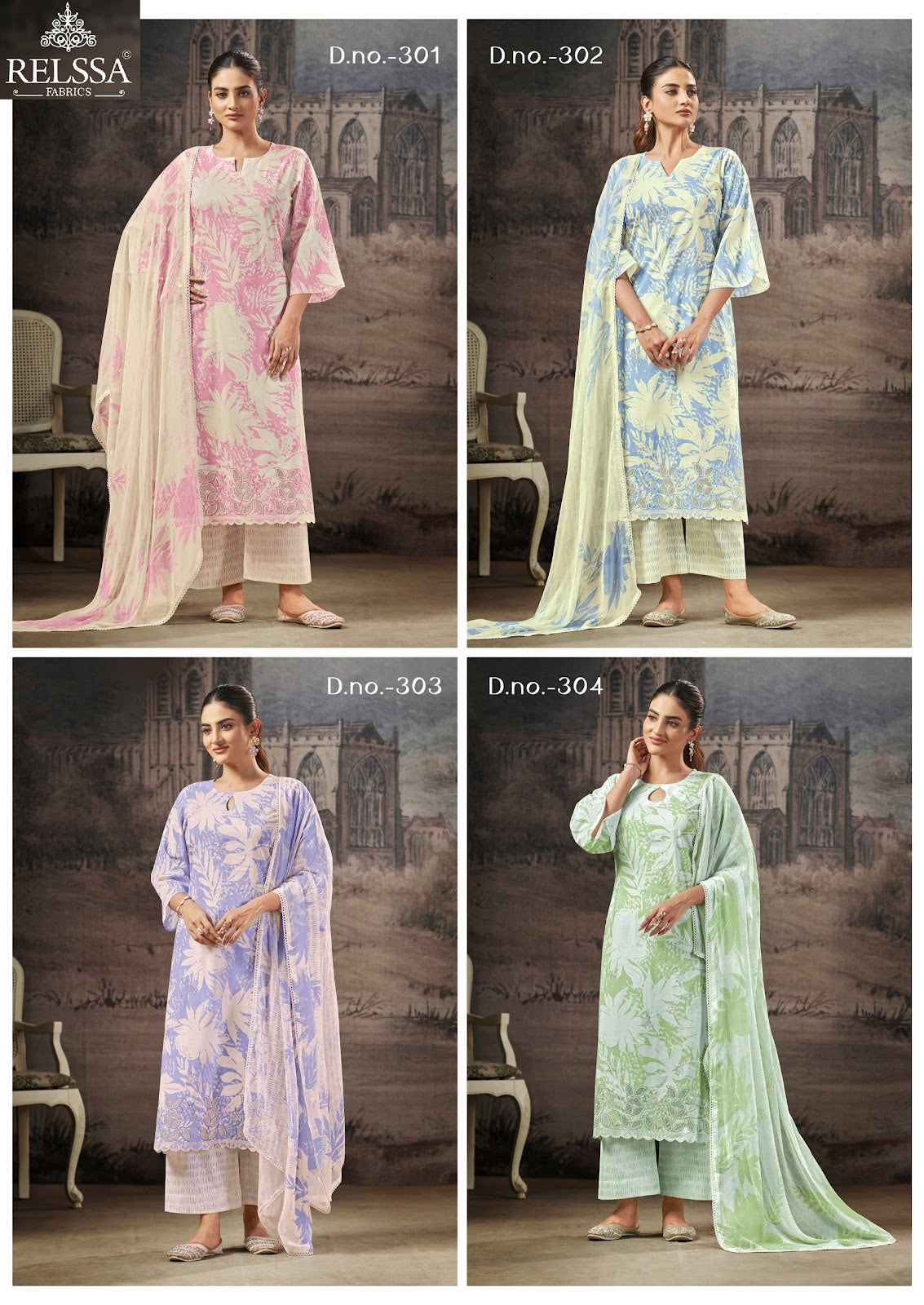 Terina Vol 3 Relssa Fabrics Cotton Lawn Pant Style Suits Wholesale Price