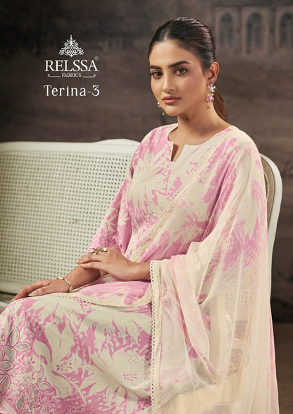 Terina Vol 3 Relssa Fabrics Cotton Lawn Pant Style Suits Wholesale Price