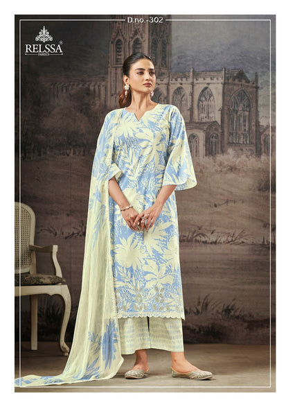 Terina Vol 3 Relssa Fabrics Cotton Lawn Pant Style Suits Wholesale Price