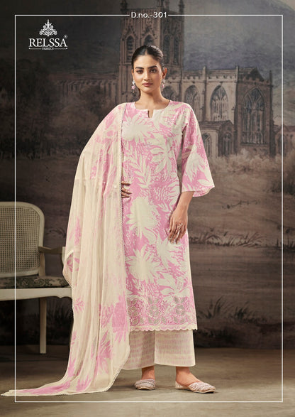 Terina Vol 3 Relssa Fabrics Cotton Lawn Pant Style Suits Wholesale Price