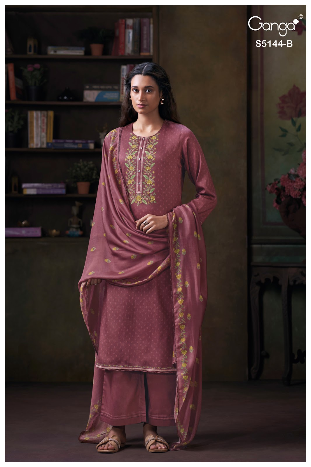 Terrie S5144 Ganga Cotton Satin Plazzo Style Suits Manufacturer Gujarat