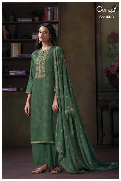 Terrie S5144 Ganga Cotton Satin Plazzo Style Suits Manufacturer Gujarat