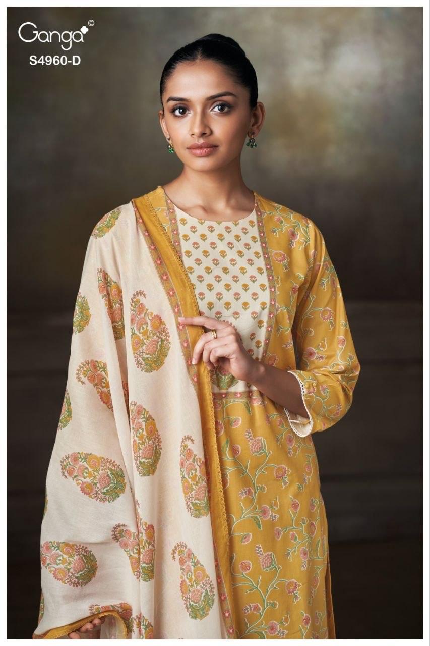 Tersia S4960 Ganga Cotton Plazzo Style Suits Manufacturer