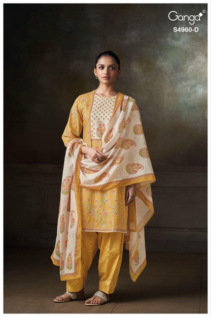 Tersia S4960 Ganga Cotton Plazzo Style Suits Manufacturer