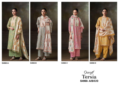 Tersia S4960 Ganga Cotton Plazzo Style Suits Manufacturer