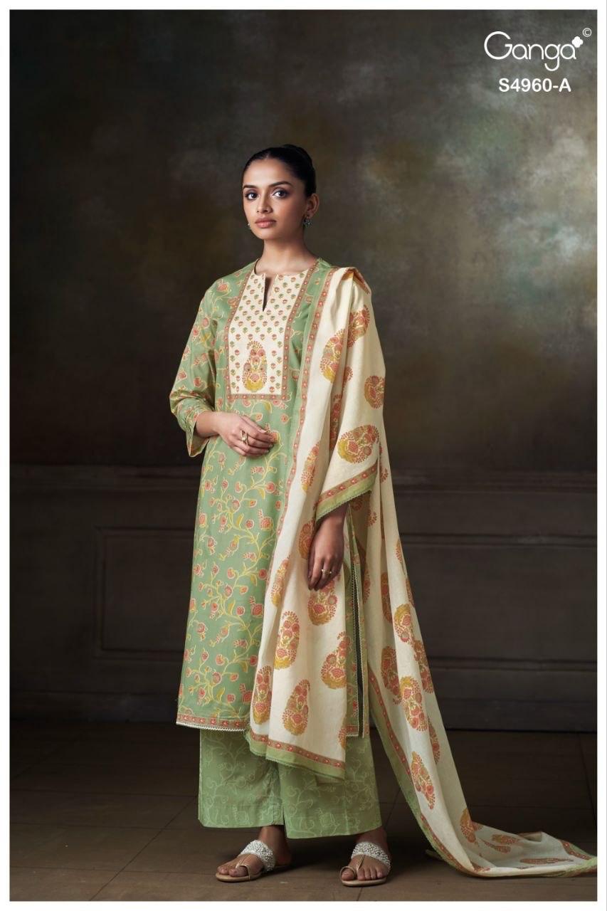 Tersia S4960 Ganga Cotton Plazzo Style Suits Manufacturer