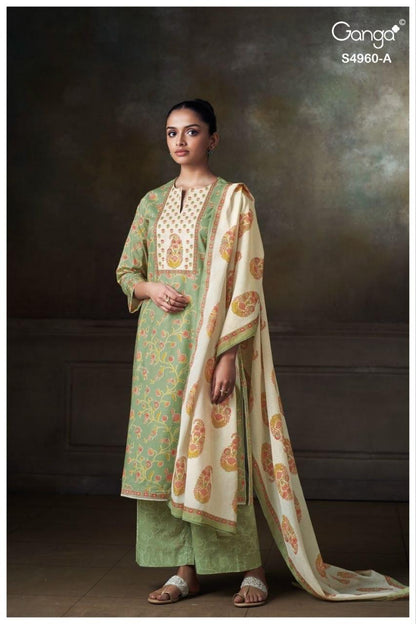 Tersia S4960 Ganga Cotton Plazzo Style Suits Manufacturer