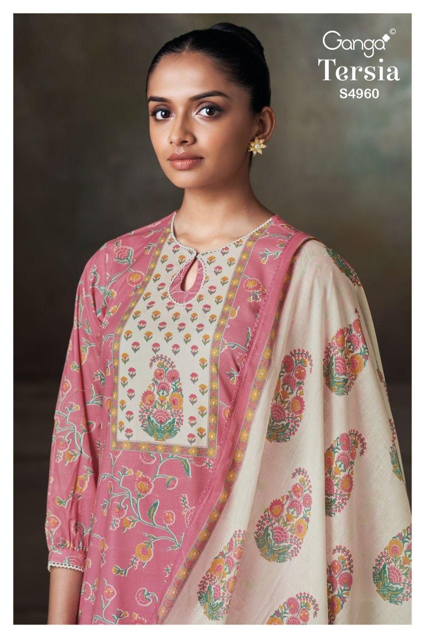 Tersia S4960 Ganga Cotton Plazzo Style Suits Manufacturer