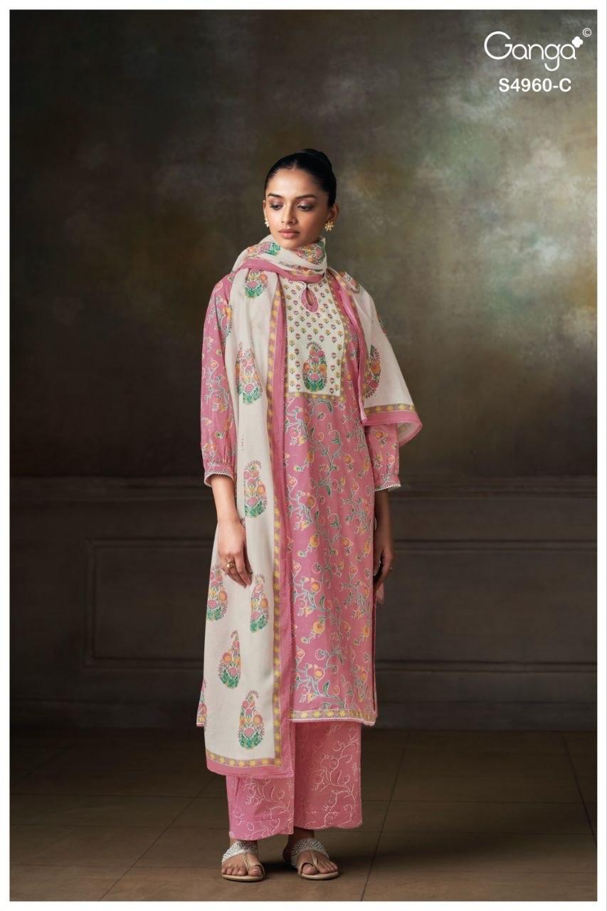 Tersia S4960 Ganga Cotton Plazzo Style Suits Manufacturer