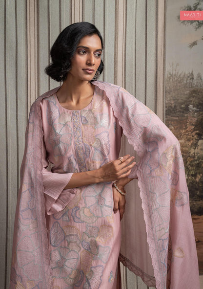 Teshura Naariti Mul Chanderi Pant Style Suits Supplier