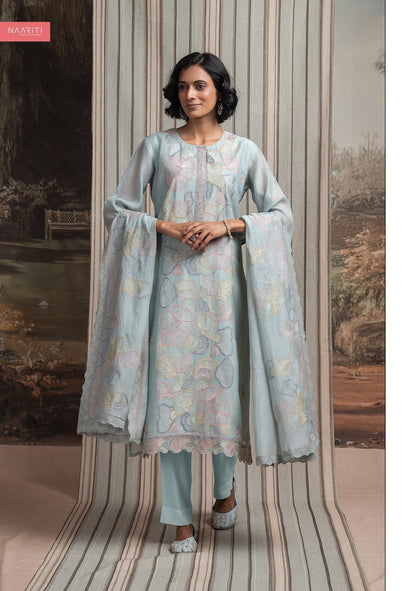 Teshura Naariti Mul Chanderi Pant Style Suits Supplier
