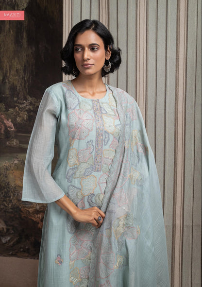 Teshura Naariti Mul Chanderi Pant Style Suits Supplier