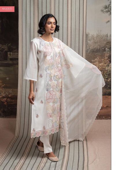 Teshura Naariti Mul Chanderi Pant Style Suits Supplier