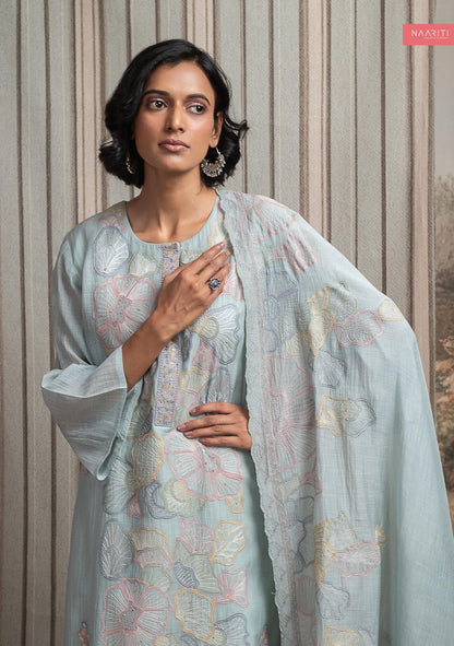 Teshura Naariti Mul Chanderi Pant Style Suits Supplier