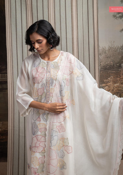 Teshura Naariti Mul Chanderi Pant Style Suits Supplier