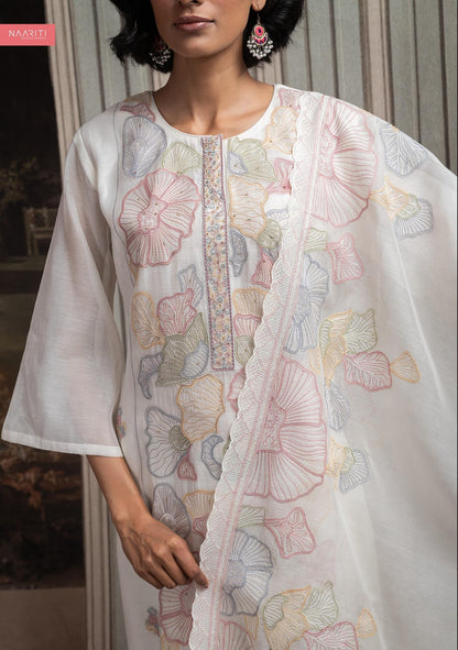 Teshura Naariti Mul Chanderi Pant Style Suits Supplier