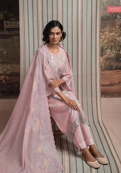 Teshura Naariti Mul Chanderi Pant Style Suits Supplier
