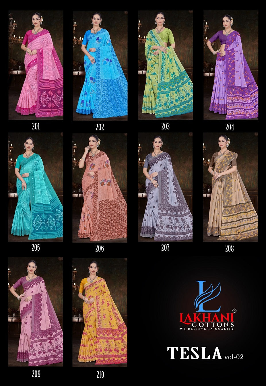 Tesla Vol 2 Lakhani Cotton Sarees Manufacturer Gujarat