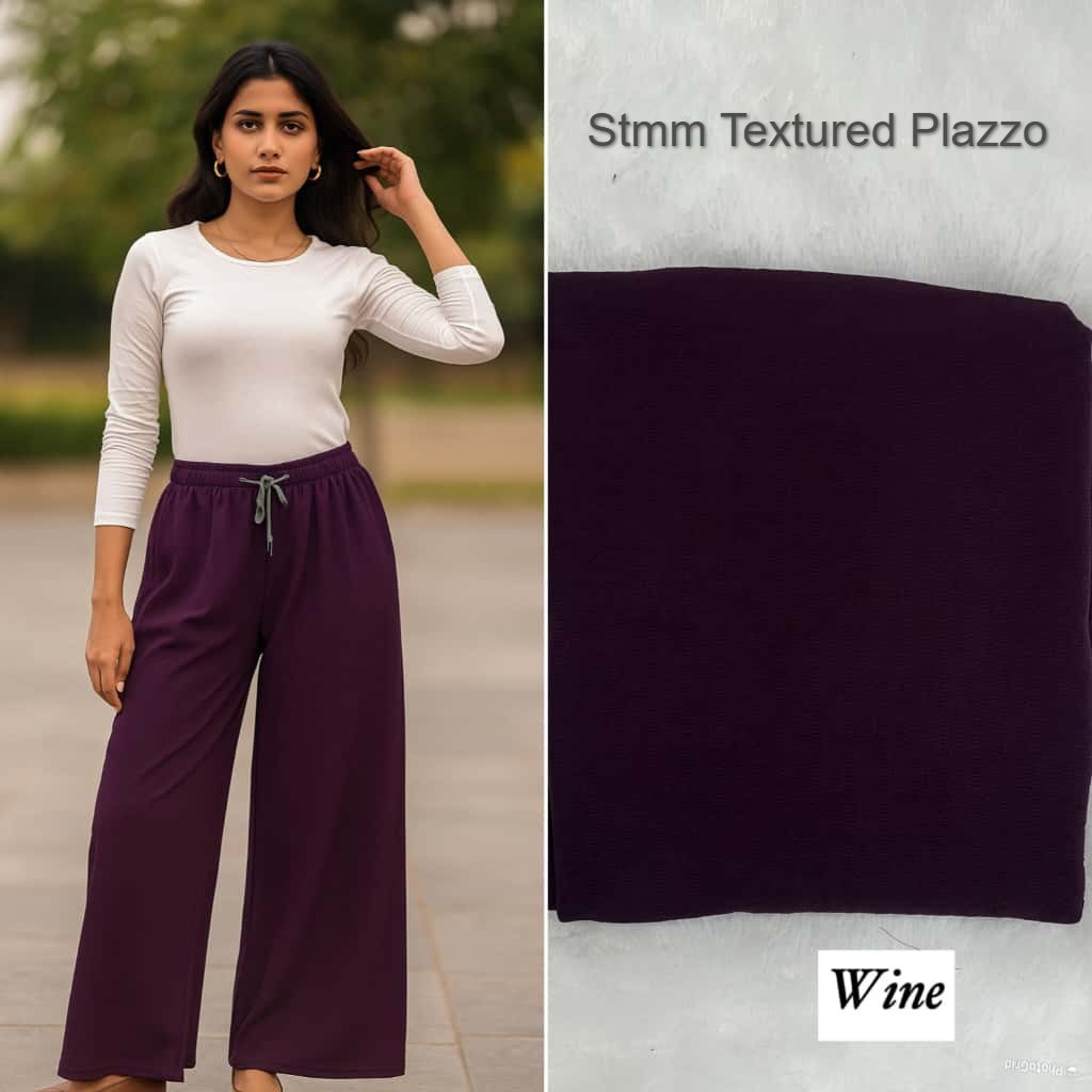 Textured Stmm Lycra Branded Palazzo Manufacturer Ahmedabad