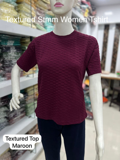 Textured Stmm Imported Women Tshirt Wholesaler