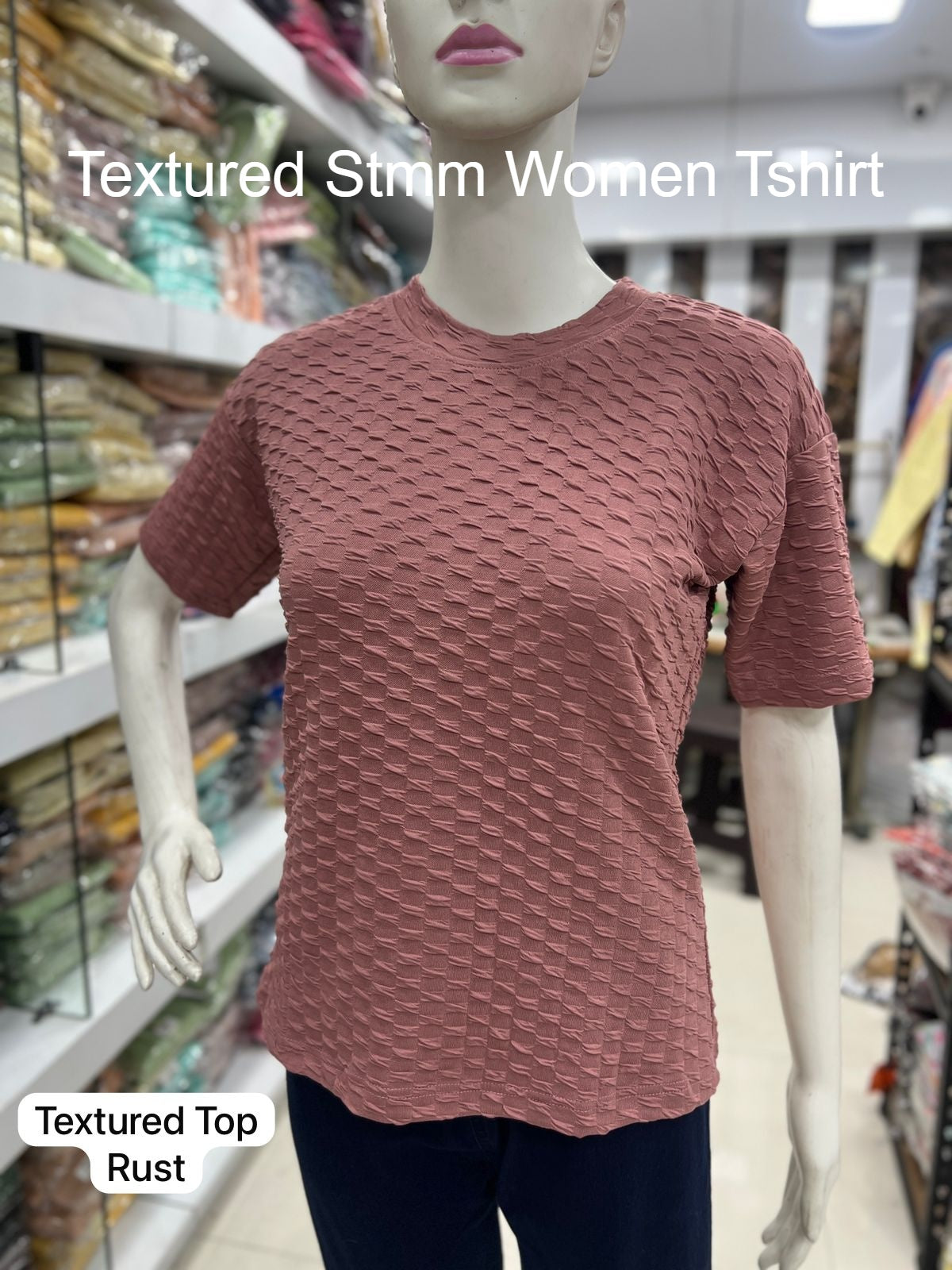 Textured Stmm Imported Women Tshirt Wholesaler