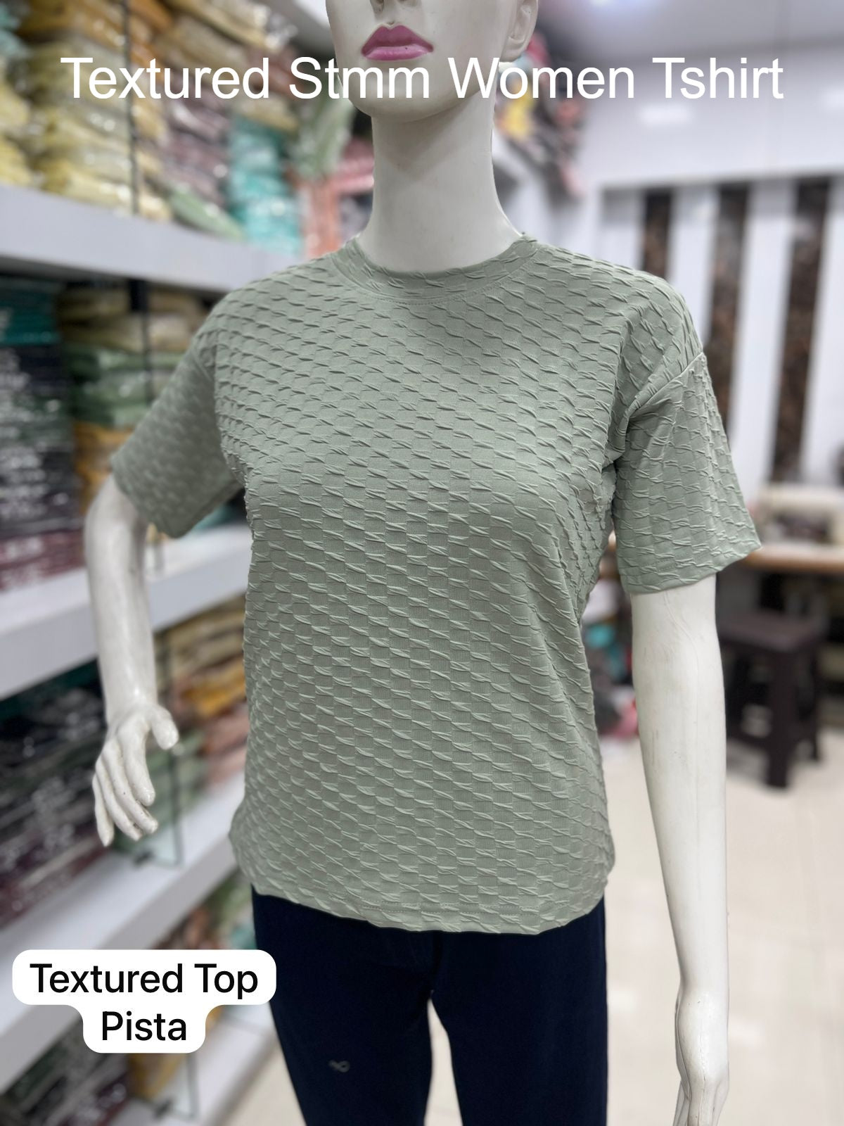 Textured Stmm Imported Women Tshirt Wholesaler