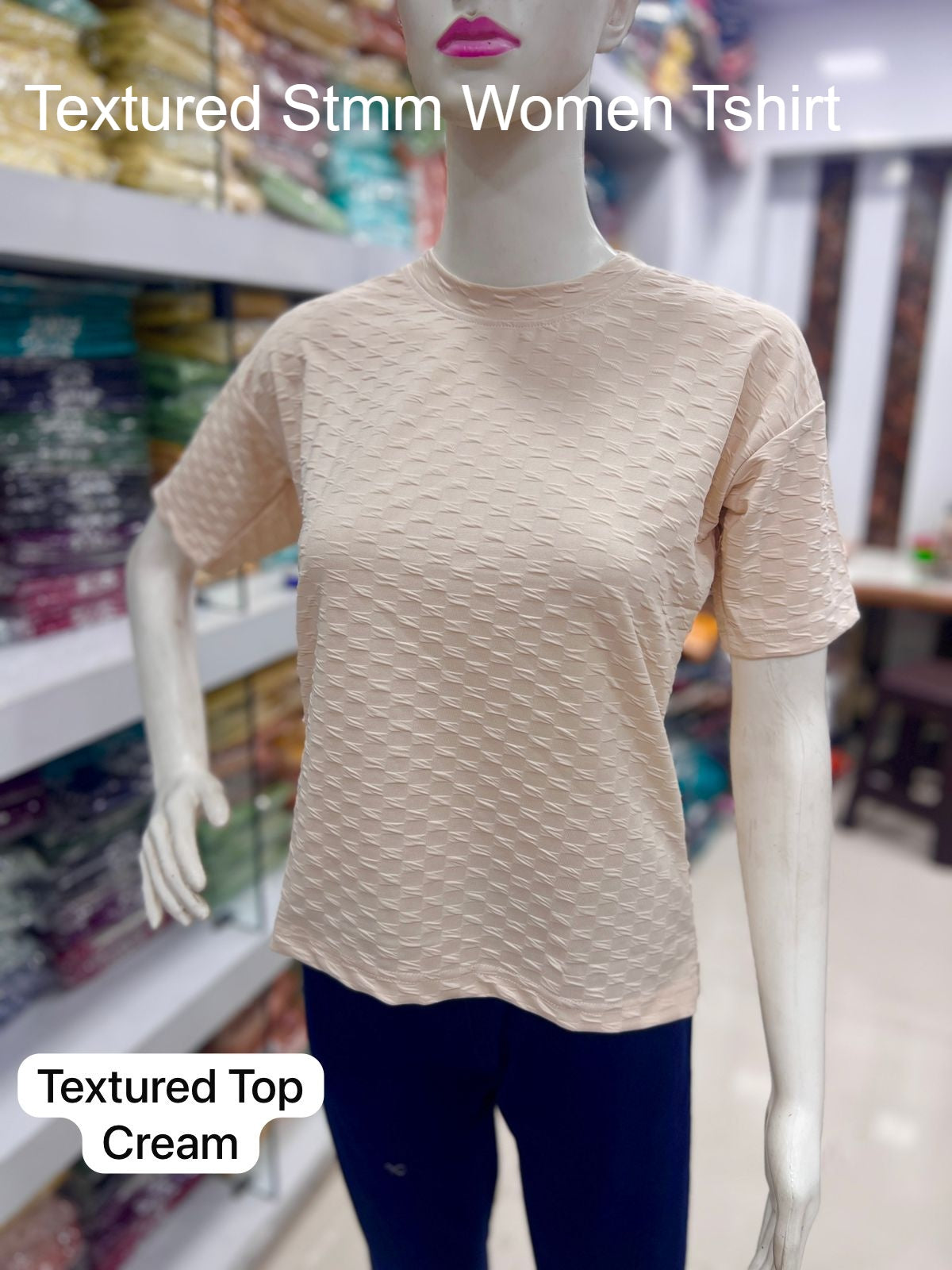 Textured Stmm Imported Women Tshirt Wholesaler