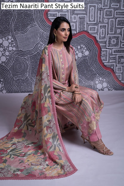 Tezim Naariti Muslin Silk Pant Style Suits Wholesale Price
