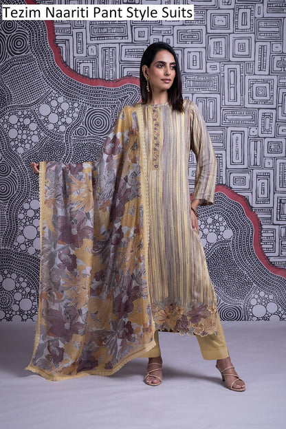 Tezim Naariti Muslin Silk Pant Style Suits Wholesale Price