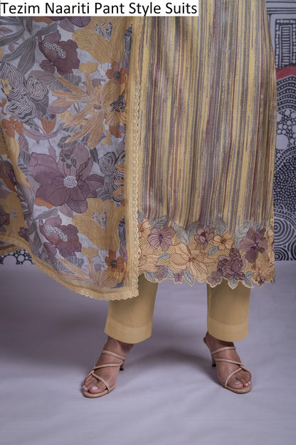 Tezim Naariti Muslin Silk Pant Style Suits Wholesale Price