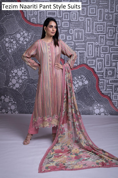 Tezim Naariti Muslin Silk Pant Style Suits Wholesale Price