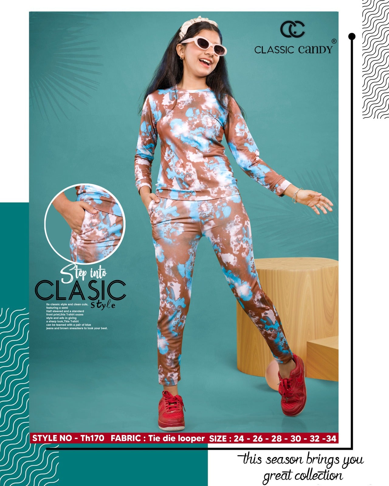 Th170 Classic Candy Tie Dye Girls Pant Set Exporter Ahmedabad